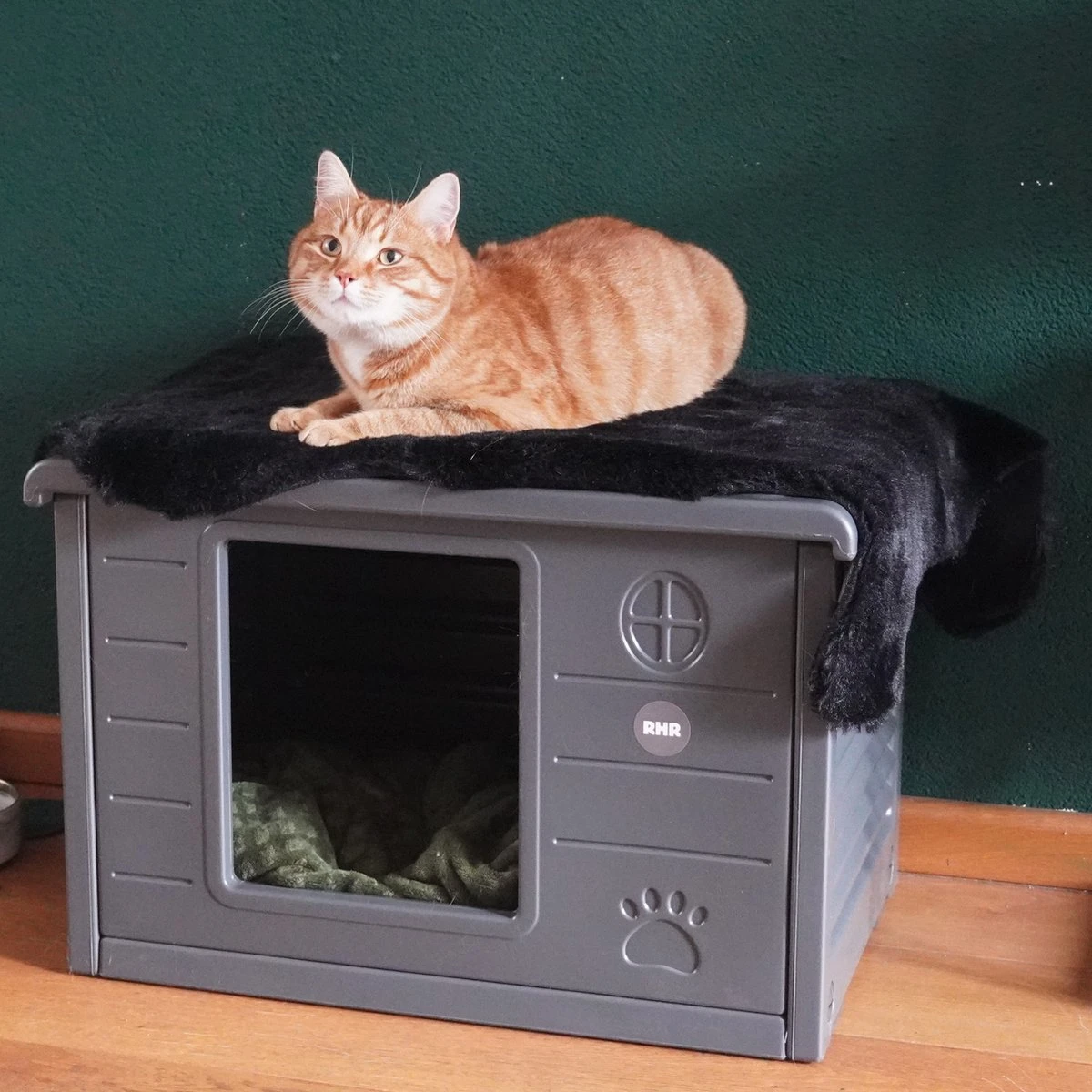 RHRQuality Kattenhuis Voor Binnen En Buiten Kattenhok Villa De Luxe Grijs 11 RHRQuality Kattenhuis Voor Binnen En Buiten Kattenhok Villa De Luxe Grijs - Afbeelding 11