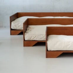 STUDIO ANIMAUX Hondenmand Met Katoenen Kussen (maat L) | 119 X 76,5 Cm | Hondenbed | Hondensofa | Hondenbank | Hout | Bruin -Huisdierbenodigdheden Serie 1200x1200 93