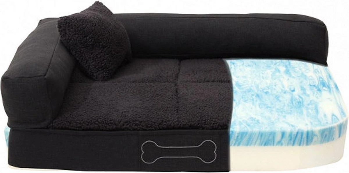 Sun Garden Pallina Orthopedisch Hondenkussen 120x80x27cm Antraciet/Grijs 5 Sun Garden Pallina Orthopedisch Hondenkussen 120x80x27cm Antraciet/Grijs - Afbeelding 5