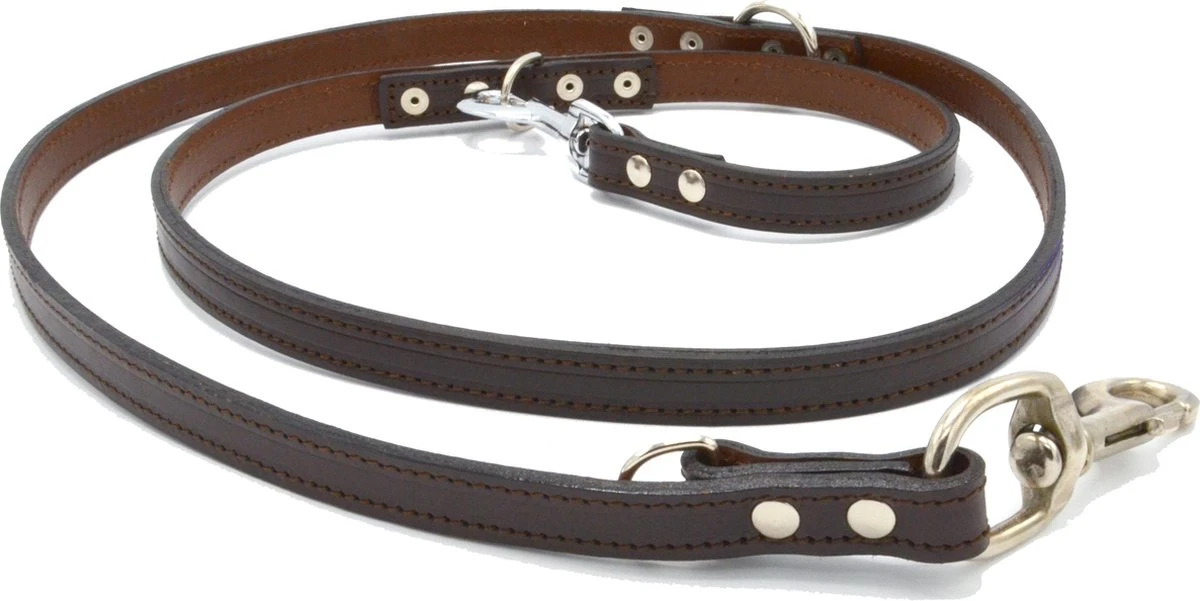 Verstelbare Trainingslijn Leer - 2 Meter - Bruin - Politielijn - Hondenriem - Hoge Kwaliteit Leer - Trainingslijn - Ambachtelijk Gemaakt In Portugal 2 Verstelbare Trainingslijn Leer - 2 Meter - Bruin - Politielijn - Hondenriem - Hoge Kwaliteit Leer - Trainingslijn - Ambachtelijk Gemaakt In Portugal - Afbeelding 2