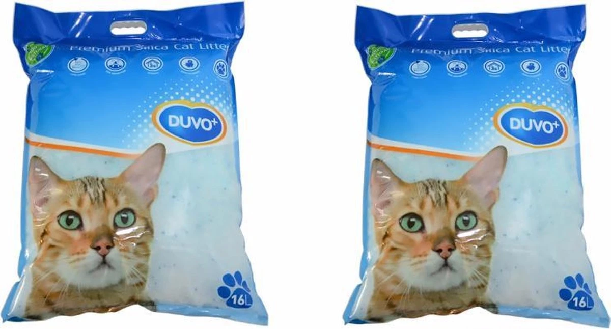 Duvo Silica Premium - Kattenbakvulling - 2 X 16L 1 Duvo Silica Premium - Kattenbakvulling - 2 X 16L