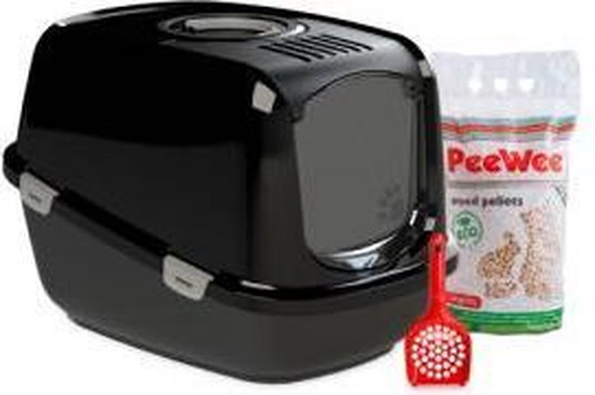 PeeWee Kattenbak XXL EcoDome Startpakket - Zwart - 66,5 X 48,5 X 46,5 Cm 8 PeeWee Kattenbak XXL EcoDome Startpakket - Zwart - 66,5 X 48,5 X 46,5 Cm - Afbeelding 8