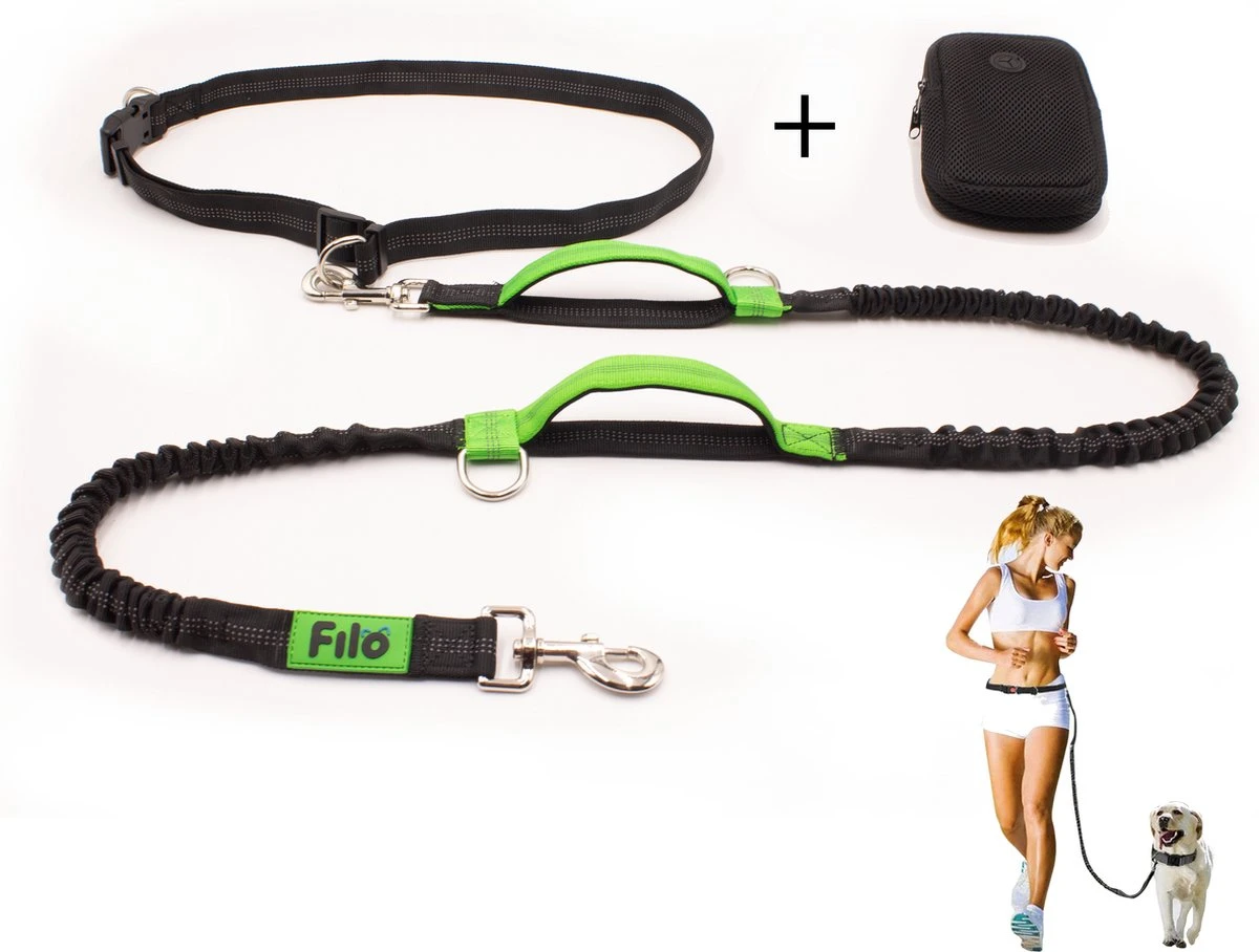 Filo Elastische Hondenriem Middel - Hardlopen En Wandelen - Hardloopriem Hond Handsfree Met Heuptasje - Looplijn Met Heupriem - Canicross Gordel Honden - Riemen - Heupgordel - Leiband 1 Filo Elastische Hondenriem Middel - Hardlopen En Wandelen - Hardloopriem Hond Handsfree Met Heuptasje - Looplijn Met Heupriem - Canicross Gordel Honden - Riemen - Heupgordel - Leiband