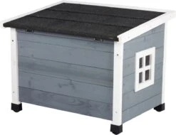 MyMax Kattenhuis - Hout - Openslaand Bitumen Dak - Kattenhuis Voor Buiten - Kattenhok - Kattenhuisje Hout - Grijs - 57*45*43CM -Huisdierbenodigdheden Serie 1200x921 1