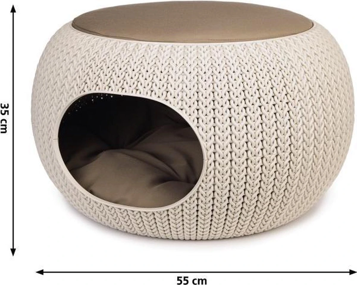 Curver Cozy Pet Home - Kattenmand - Crème - Ø 55 Cm 3 Curver Cozy Pet Home - Kattenmand - Crème - Ø 55 Cm - Afbeelding 3