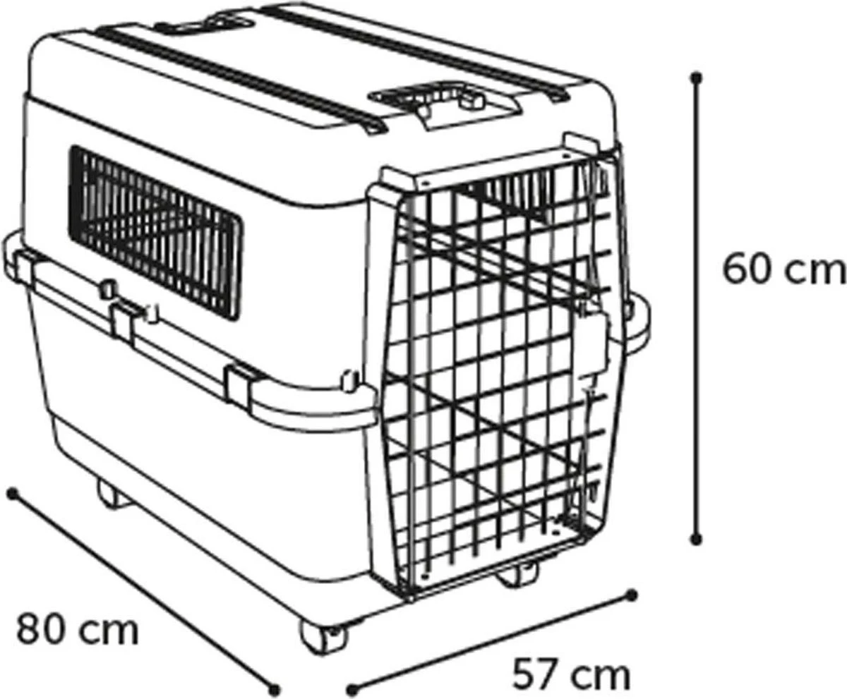 Flamingo - Hondentransportbox Nomad - L - Grijs - 57 X 80 X 60 Cm 4 Flamingo - Hondentransportbox Nomad - L - Grijs - 57 X 80 X 60 Cm - Afbeelding 4
