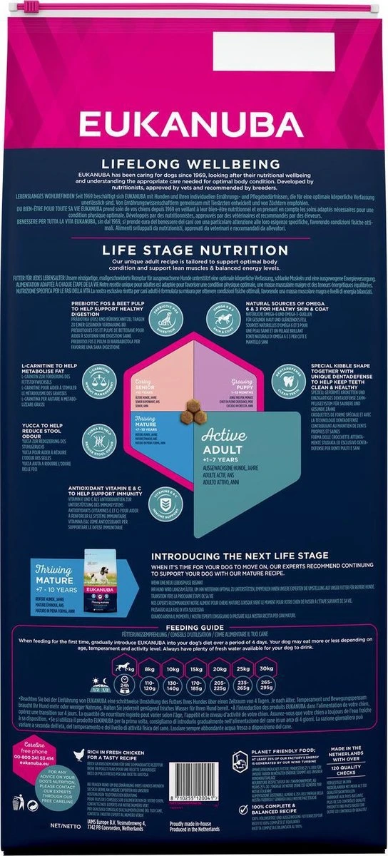 Eukanuba Dog Adult Medium Breed - Kip - Hondenvoer - 15 Kg 2 Eukanuba Dog Adult Medium Breed - Kip - Hondenvoer - 15 Kg - Afbeelding 2