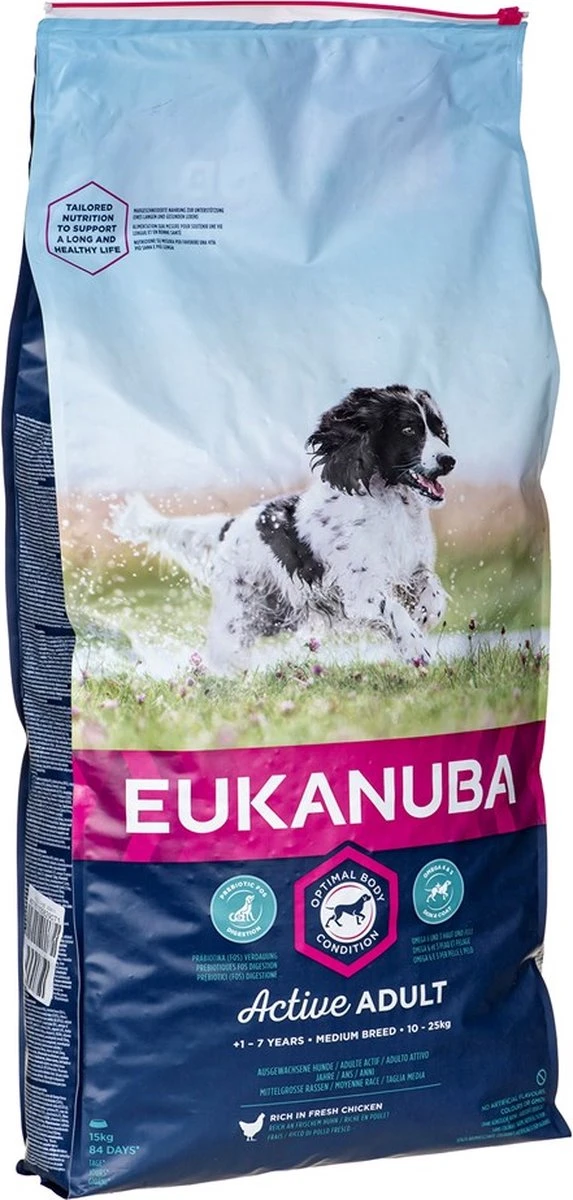 Eukanuba Dog Adult Medium Breed - Kip - Hondenvoer - 15 Kg 4 Eukanuba Dog Adult Medium Breed - Kip - Hondenvoer - 15 Kg - Afbeelding 4