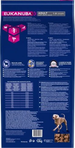 Eukanuba Dog Adult Large Breed Lam/Rice - 12 KG 13 Eukanuba Dog Adult Large Breed Lam/Rice - 12 KG -Huisdierbenodigdheden Serie 605x1200