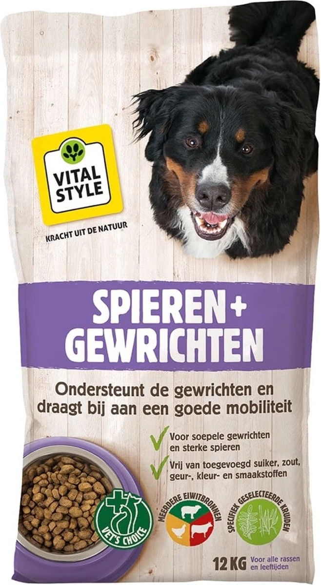 VITALstyle SPIEREN+GEWRICHTEN - Hondenbrokken - 12 Kg 1 VITALstyle SPIEREN+GEWRICHTEN - Hondenbrokken - 12 Kg