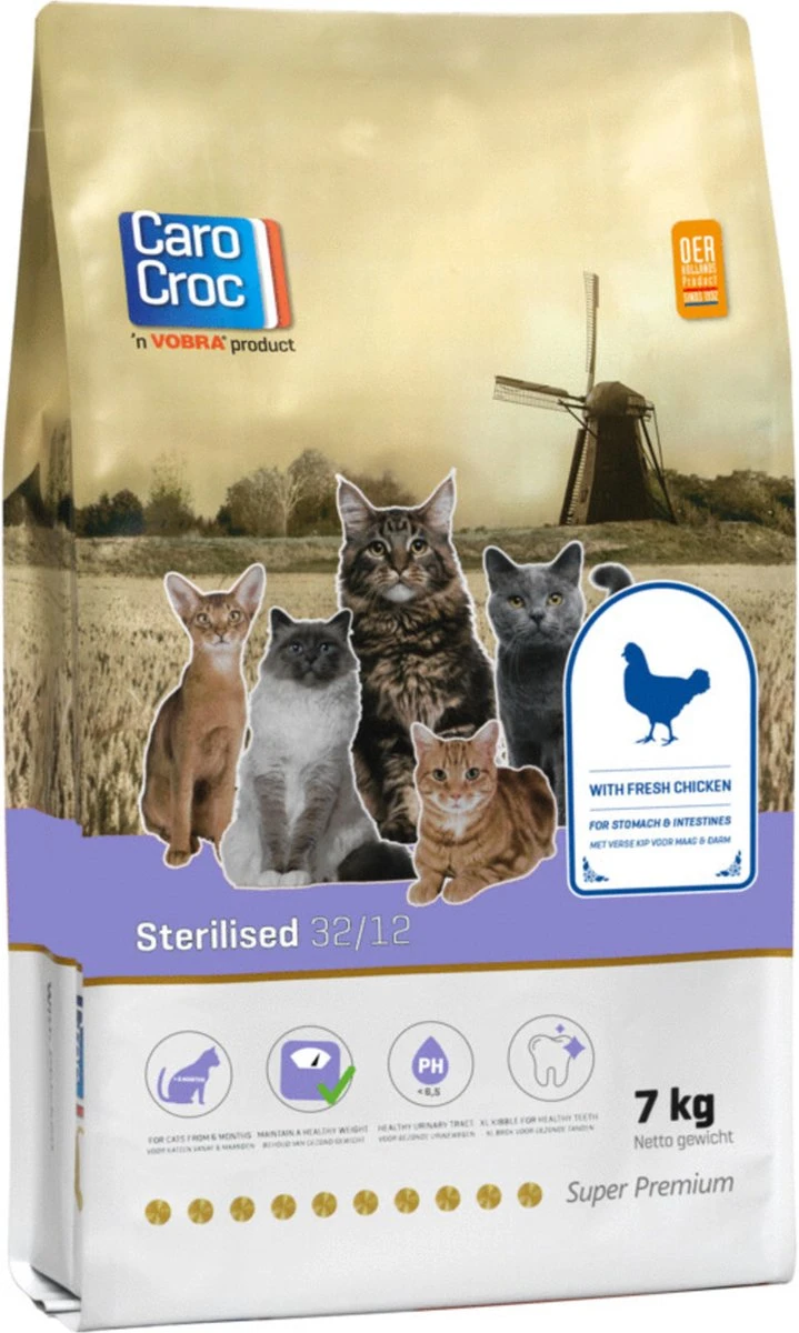 Carocroc Kattenvoer Sterilised 7 Kg - Kat 1 Carocroc Kattenvoer Sterilised 7 Kg - Kat