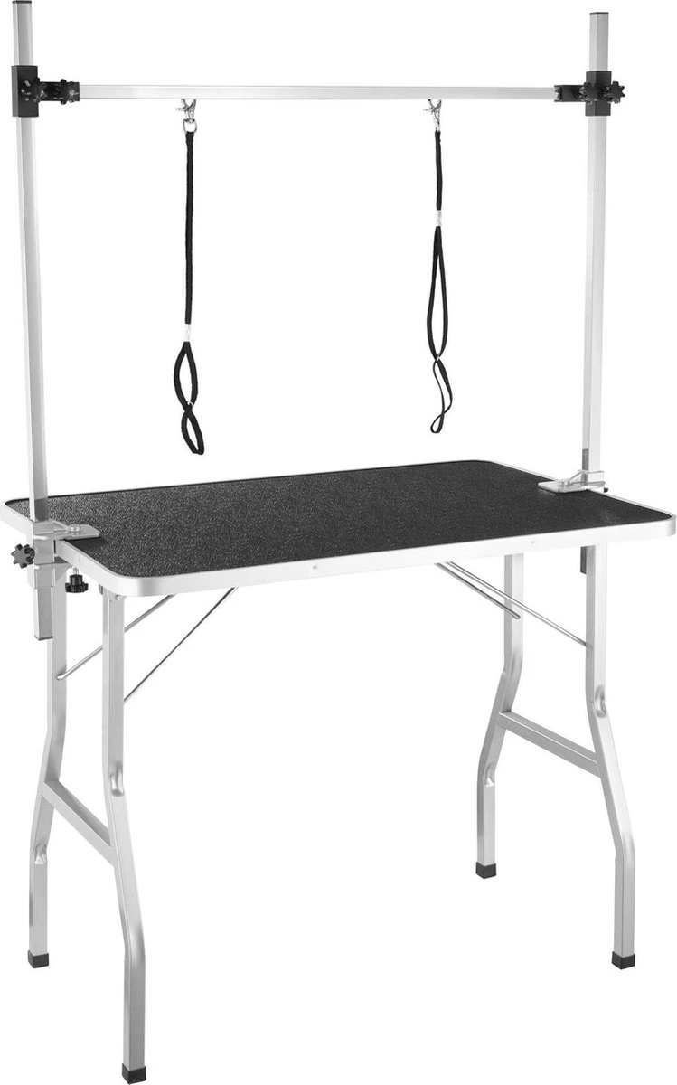 Tectake - Honden Trimtafel Met Twee Lussen - Zwart/zilver- 402893 1 Tectake - Honden Trimtafel Met Twee Lussen - Zwart/zilver- 402893