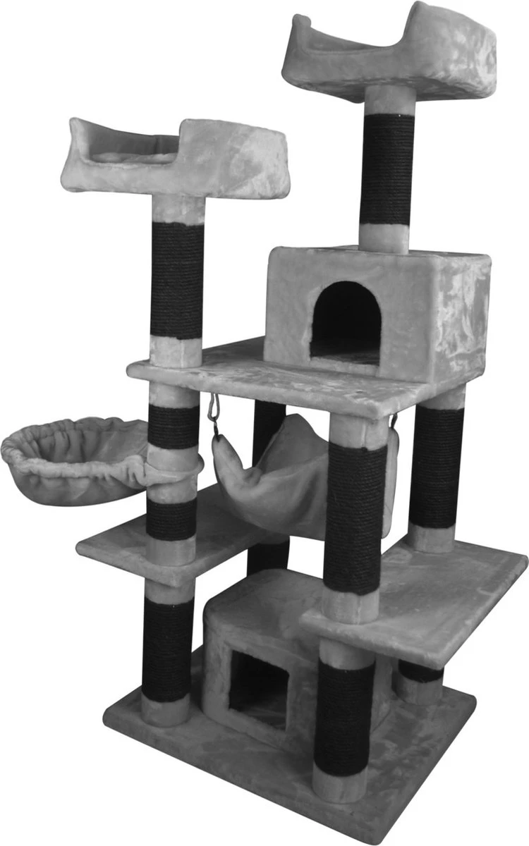 Adori Krabpaal Mosey - Krabpaal - 60*70*160 Cm 31.2 Kg Grijs Zwart 1 Adori Krabpaal Mosey - Krabpaal - 60*70*160 Cm 31.2 Kg Grijs Zwart