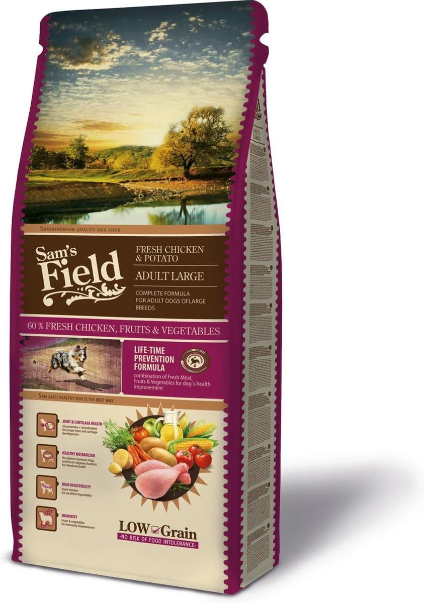 Sam's Field Adult Large - Kip & Aardappel - 13 Kg 1 Sam's Field Adult Large - Kip & Aardappel - 13 Kg