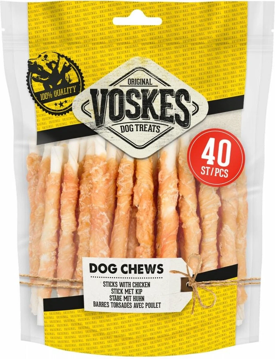 2x Voskes Rawhide Kip Sticks 400 Gr 1 2x Voskes Rawhide Kip Sticks 400 Gr