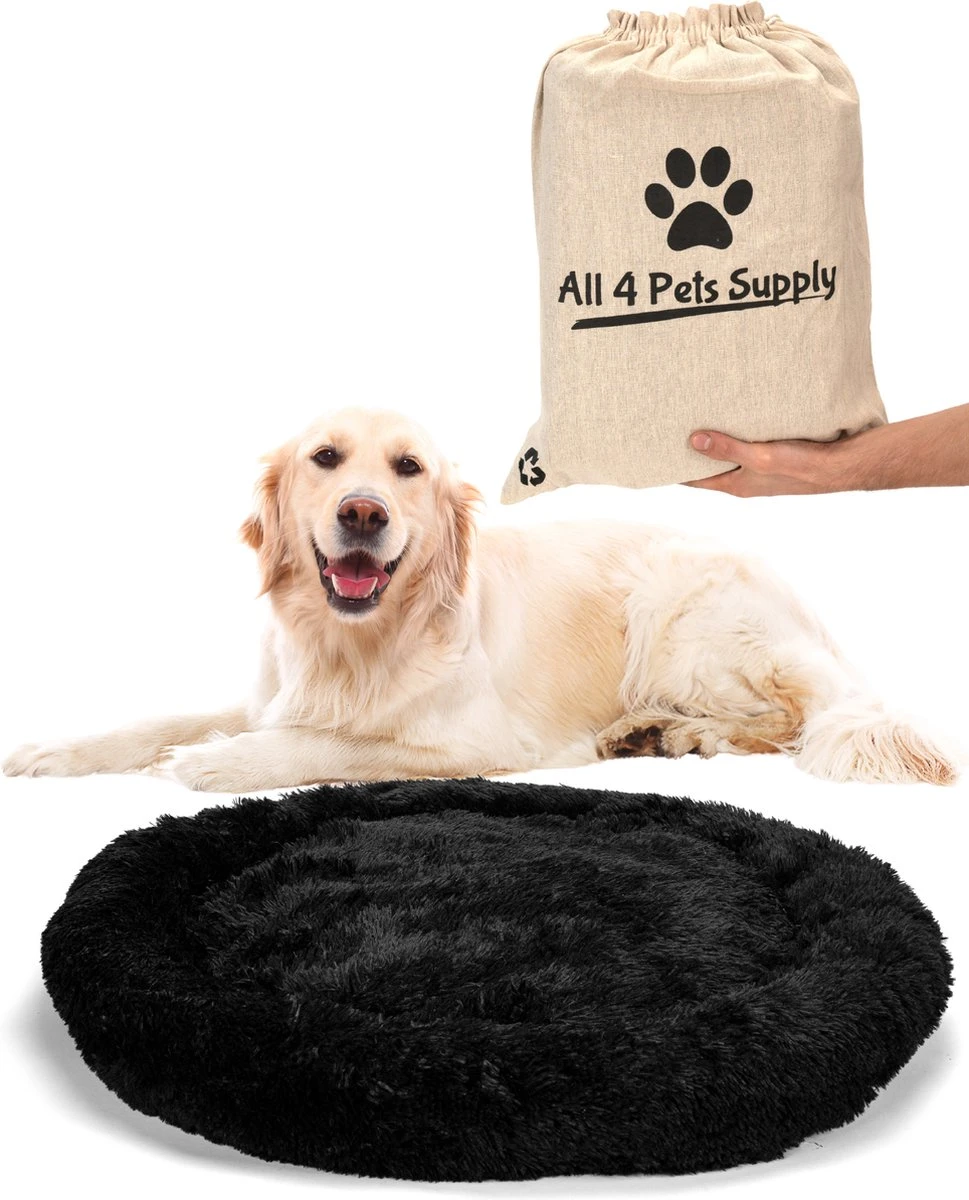 All 4 Pets Supply® Hondenmand Donut - Maat XL - Geschikt Voor Honden Tot 100 Cm - Hondenkussen - Zwart 1 All 4 Pets Supply® Hondenmand Donut - Maat XL - Geschikt Voor Honden Tot 100 Cm - Hondenkussen - Zwart
