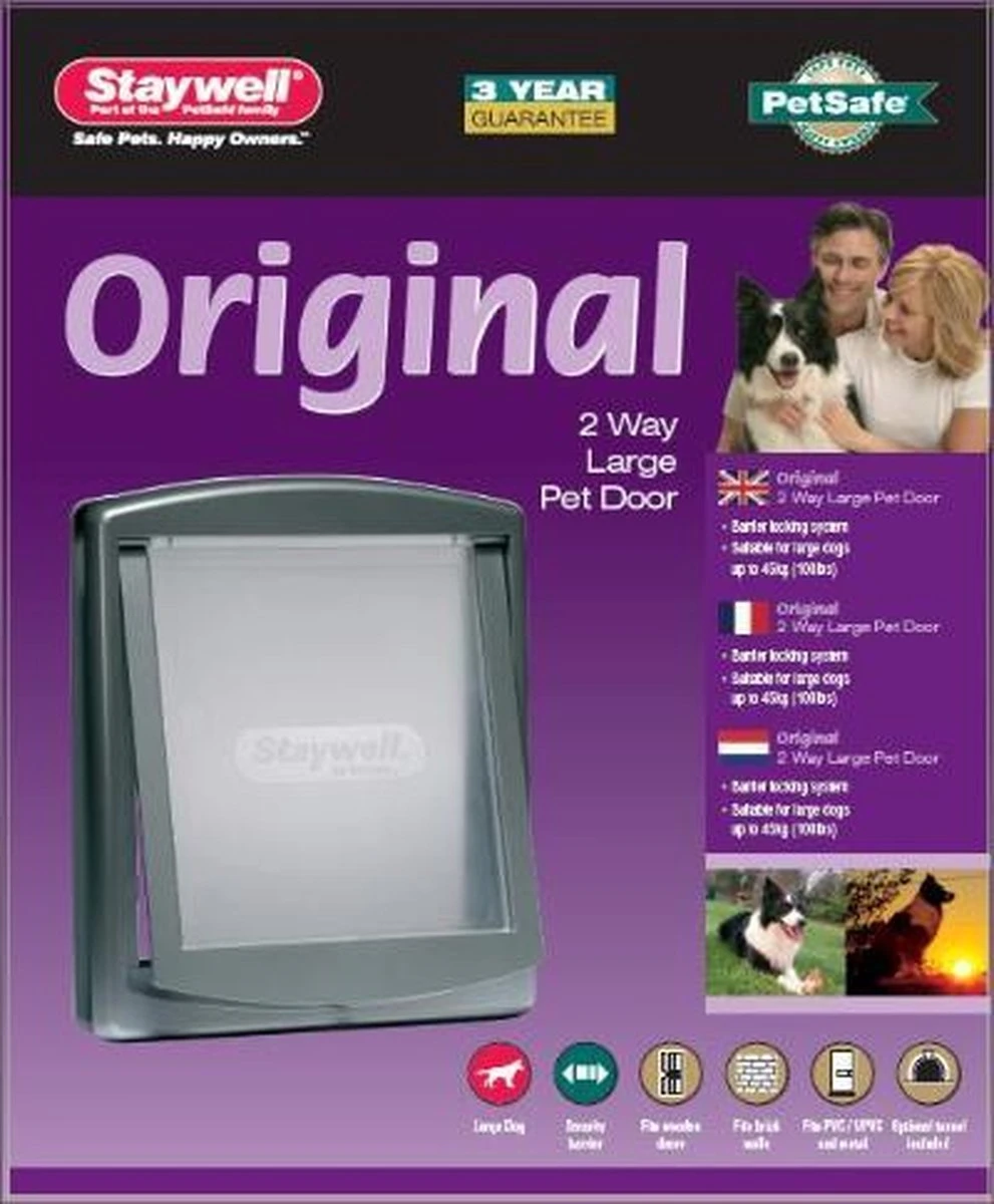 Staywell 777 Hondenluik - Large - Zilver/Tranparant 15 Staywell 777 Hondenluik - Large - Zilver/Tranparant - Afbeelding 15